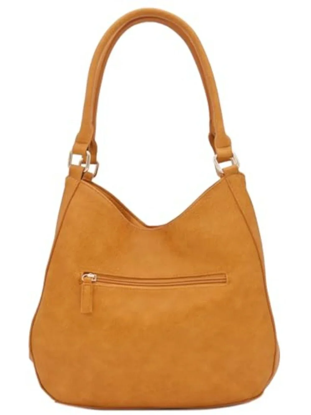 Faux Leather Medium Hobo Bag with 3 Compartments